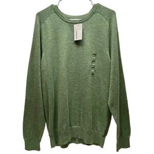 Sonoma Crewneck Sweater Men's Large Sage Green Knit Pullover Notch Neck NWT